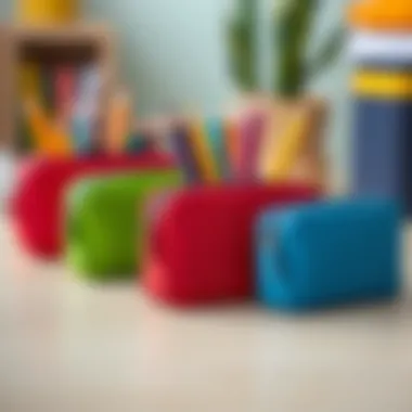 Diverse Colors of School Pencil Cases Stylish school pencil case showcasing a variety of colors