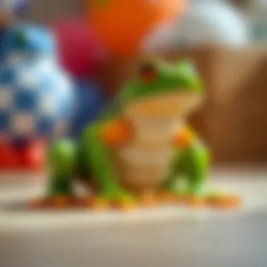 Illustration of developmental benefits of sitting frog toys for motor skills