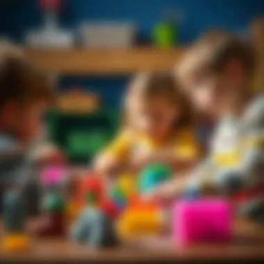 Children engaging in creative play with molds