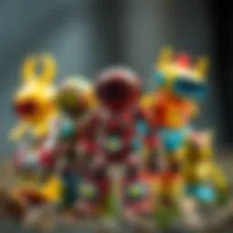 Colorful toy robots with imaginative designs