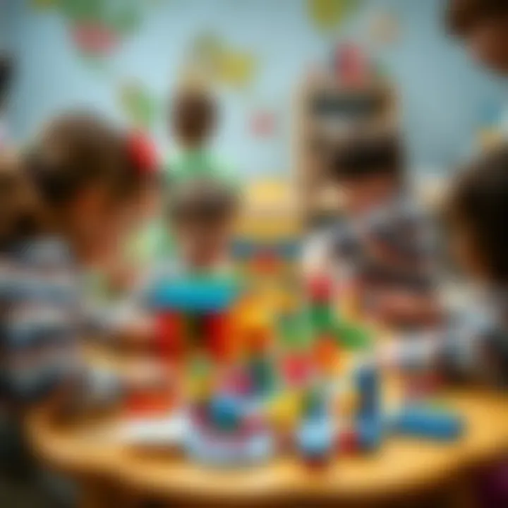 Imaginative Play at the Center of Learning Children engaging in imaginative play around a colorful play table