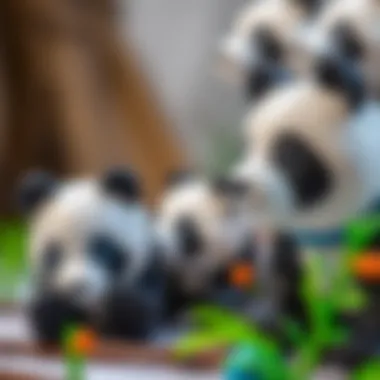 Close-up of panda illustrations enhancing motor skills