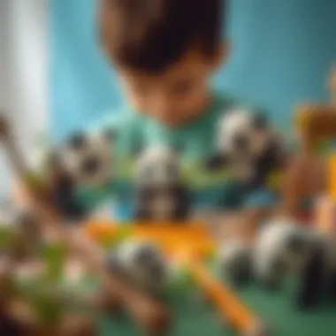 Child engaged in panda-themed creative activity