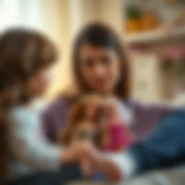 Strengthening Bonds Through Play A parent interacting with their child over Barbie dolls