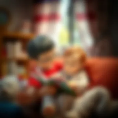 A parent reading to their baby