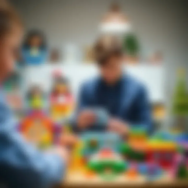 A parent selecting educational toys for child development