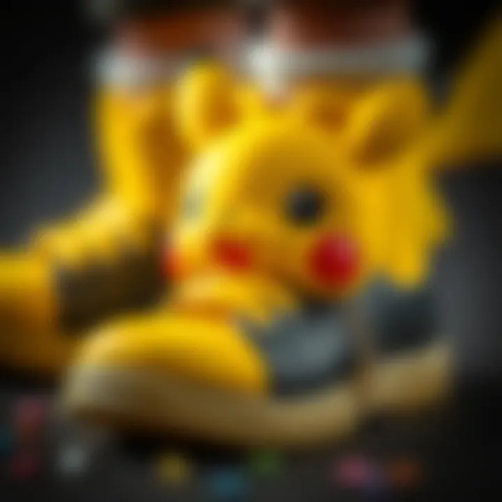 Unique Features of Pikachu Shoes A close-up view of the unique features and materials used in Pikachu shoes.