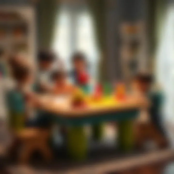 Family interaction around the Pilsan activity table