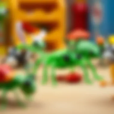 A variety of plastic insect toys showcasing developmental benefits