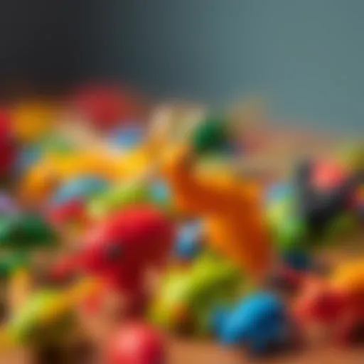 Colorful plastic insect toys stimulating imagination