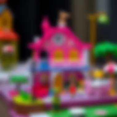 Detailed view of a Polly Pocket playset highlighting its intricate features and vibrant colors