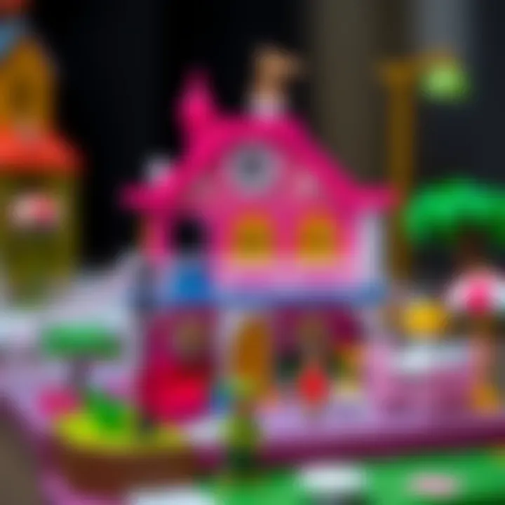Detailed view of a Polly Pocket playset highlighting its intricate features and vibrant colors