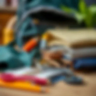 Different materials used in the construction of a popit school backpack.