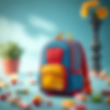 Vibrant design of a popit school bag showcasing its unique features.