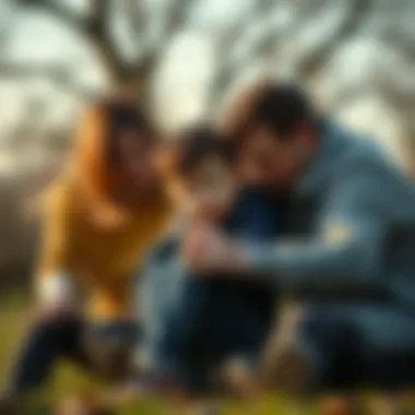 Parents engaging with children using prank rings