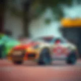 Remote-controlled car showcasing its features