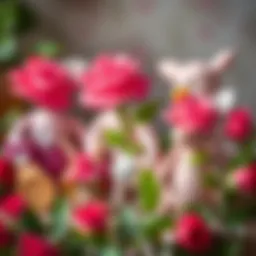 A collection of rose-themed toys for children