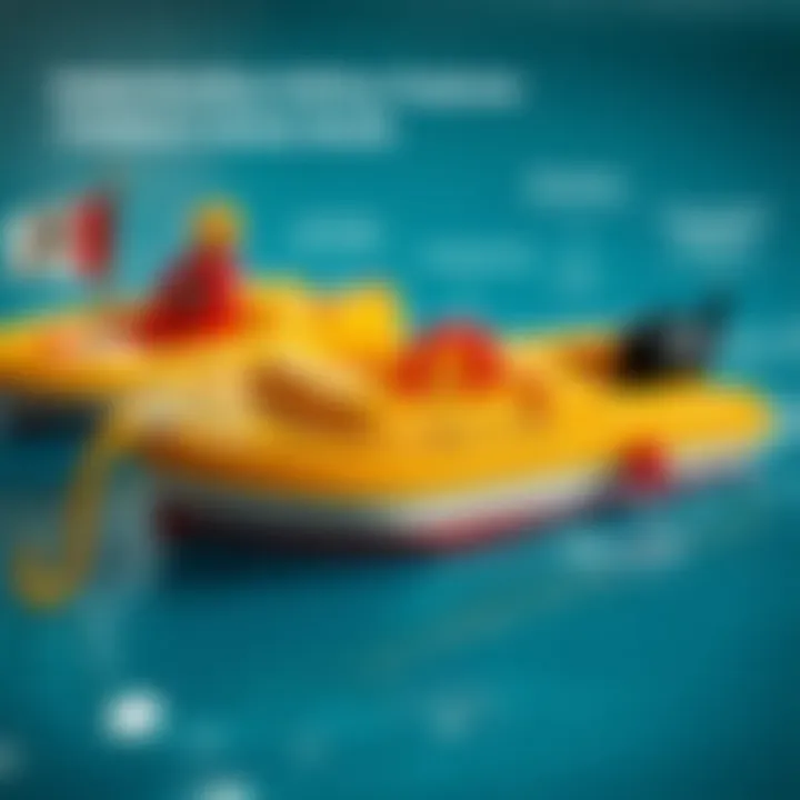 Safety features of children's boats highlighted in a diagram