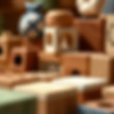 Close-up of Safir Kule blocks showcasing diverse materials