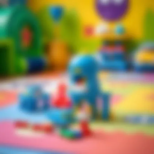 A vibrant Safir Kule toy set displayed on a colorful playmat