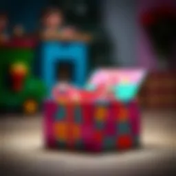 Gift delivery box with colorful wrapping