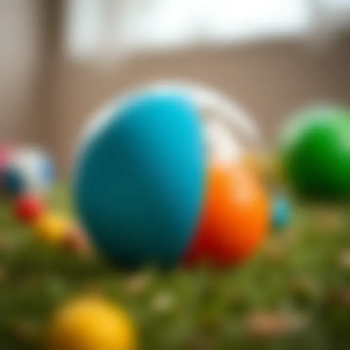 Close-up of a silent ball made from safe, durable materials suitable for children.