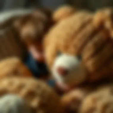 A close-up of a child hugging a large teddy bear, symbolizing comfort and affection.