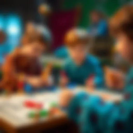 Children engaging in a traditional drawing game