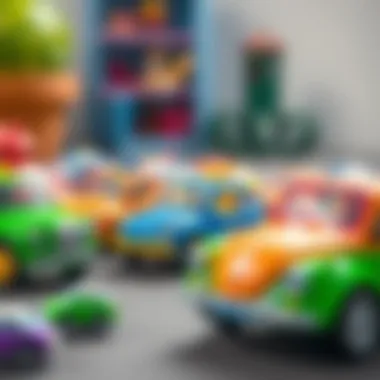 Colorful toy cars promoting imaginative play in children