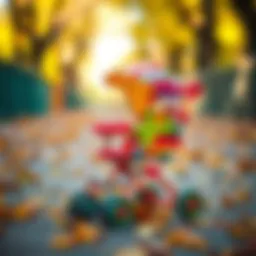 Colorful toy stroller promoting creativity