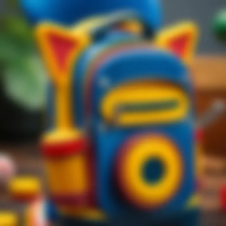 Unique Features of Sonic Backpack Close-up of Sonic backpack's unique features and compartments
