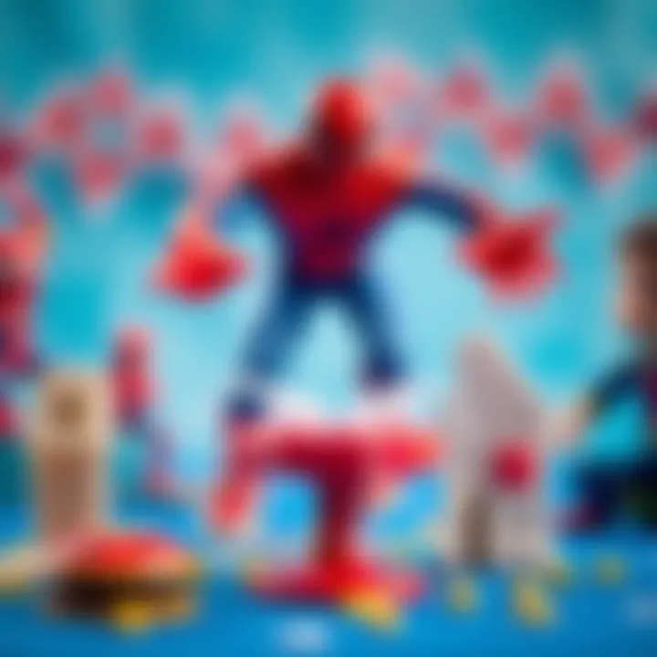 Fun Spiderman party games setup for children