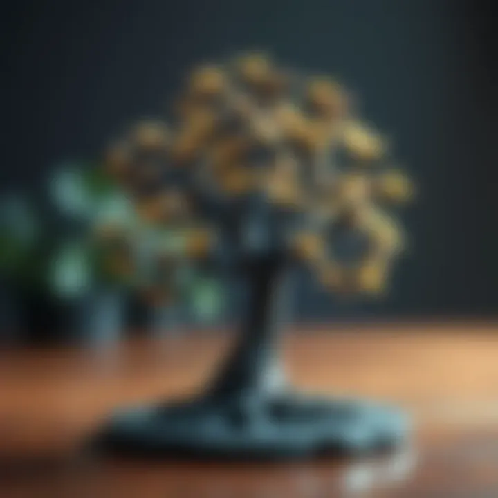 A symbolic tree of life sculpture representing growth and connection