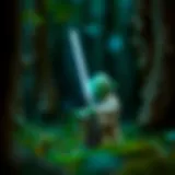Yoda in a serene forest with a light saber