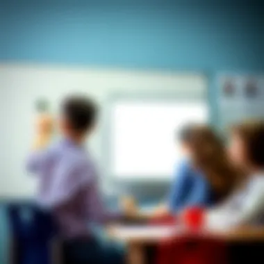 Students engaging with a magnetic whiteboard during a lesson