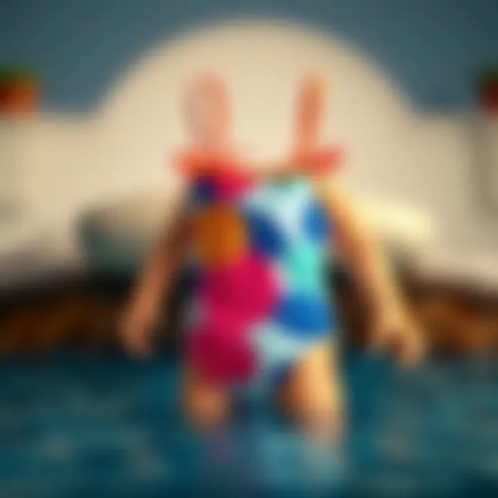 Stylish swimwear for infants featuring vibrant patterns