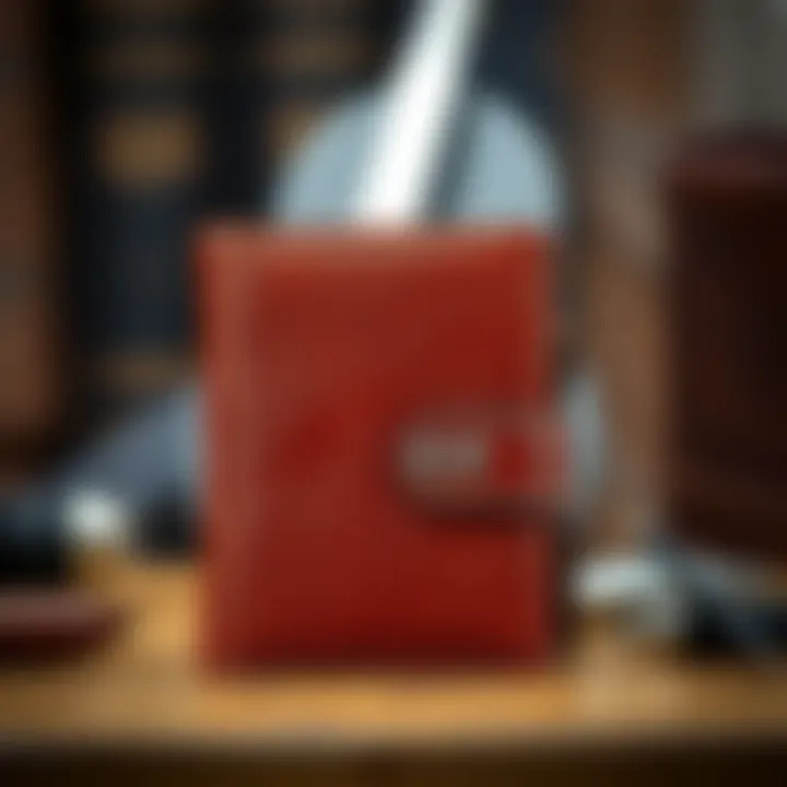 Stylish personalized leather wallet displayed