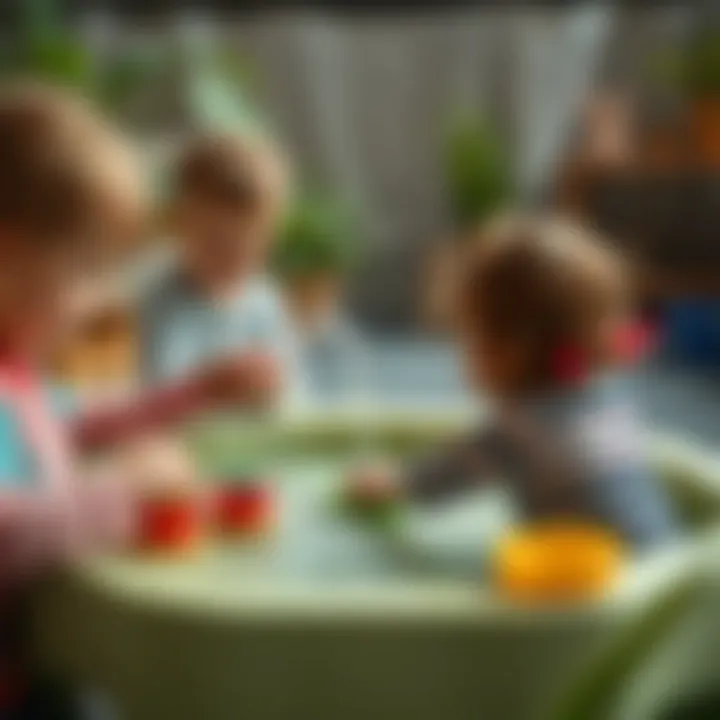 Children engaging in imaginative play at a water activity table