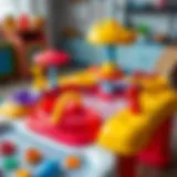 A colorful water activity table designed for children