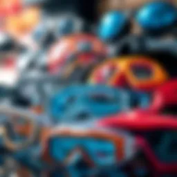 Different types of swimming goggles displayed together