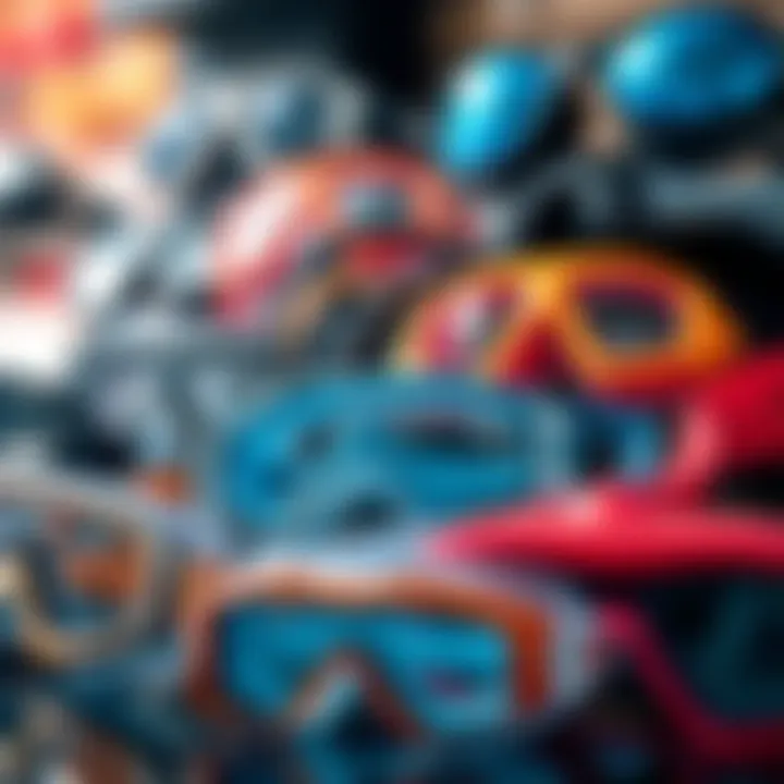 Variety of Swimming Goggles Different types of swimming goggles displayed together