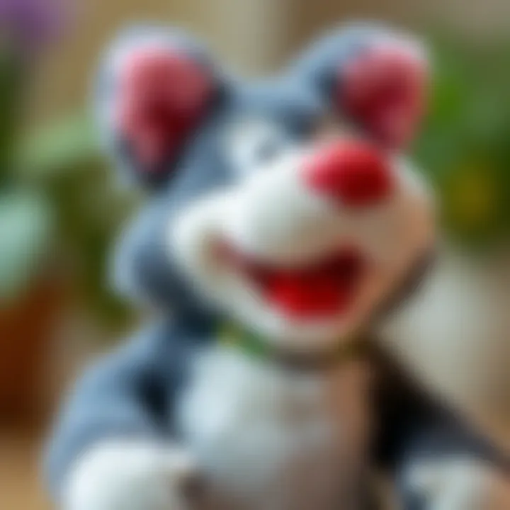 Soft Texture of Sylvester Toy A close-up view of a Sylvester plush toy showcasing its soft texture