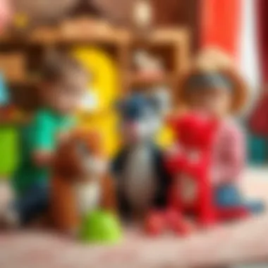 Imaginative Play with Sylvester Toys Children engaged in imaginative play with Sylvester plush toys