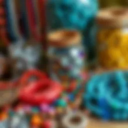 A vibrant array of beads and materials for jewelry making.