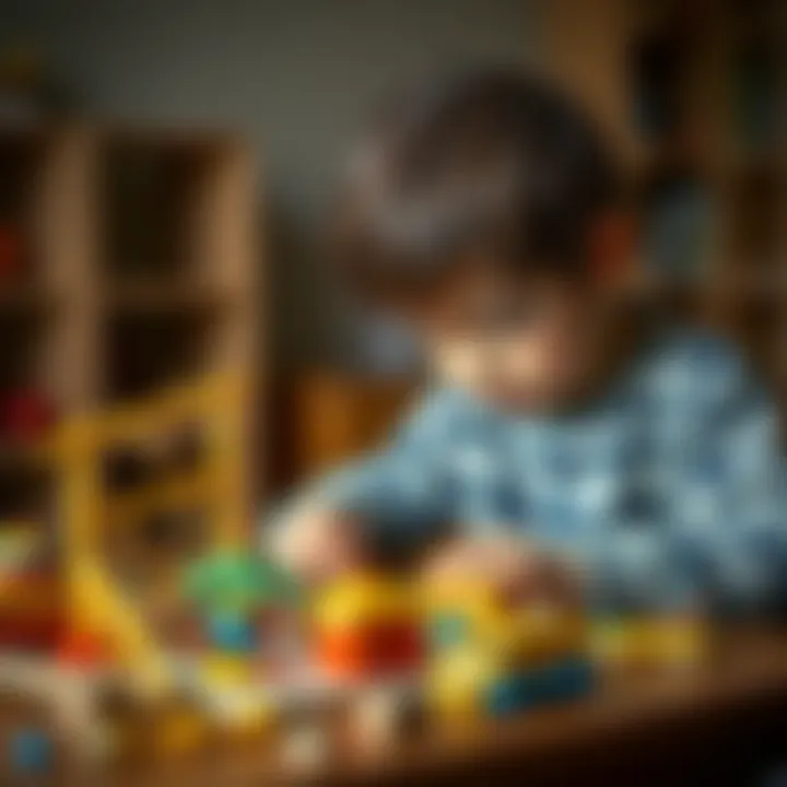 A child focused on assembling a tamir set with enthusiasm