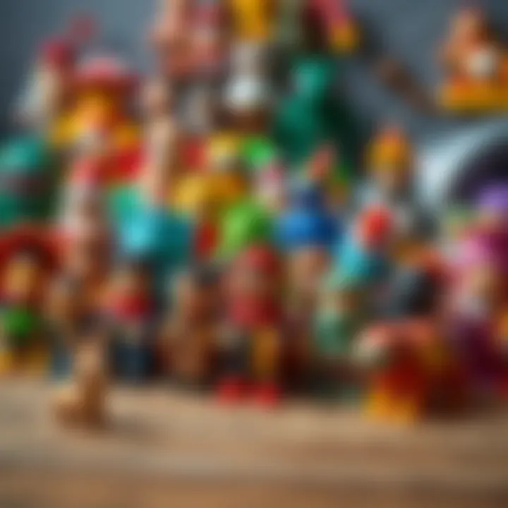 A colorful array of various tamir set toys showcasing diversity