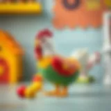 Colorful chicken toy designed for educational play.