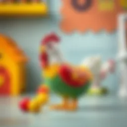 Colorful chicken toy designed for educational play.