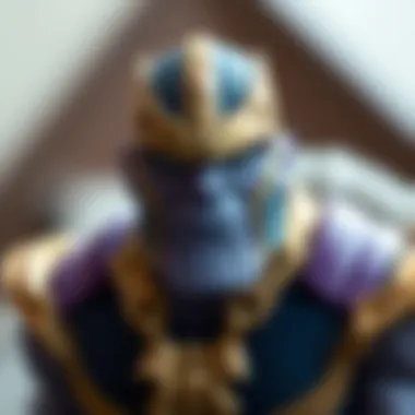 An artistic representation of the Thanos character in toy form.