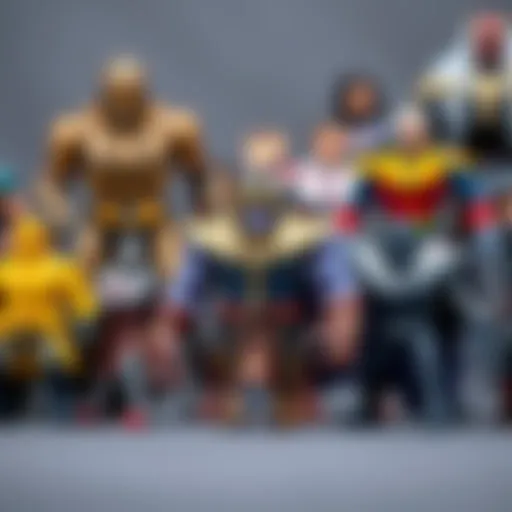 A collection of Thanos toys showcasing various designs and features.